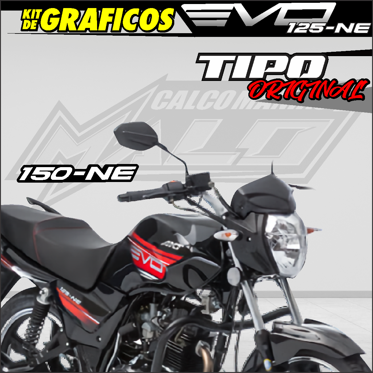 CALCOMANÍAS AKT EVO NE 125 150 TIPO ORIGINAL
