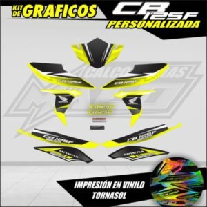 CALCOMANÍAS HONDA CB 125F TORNASOL AMARILLO (30118)