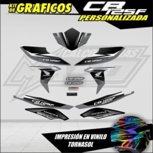 CALCOMANÍAS HONDA CB 125F TORNASOL GRIS (30120)