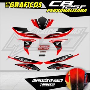 CALCOMANÍAS HONDA CB 125F TORNASOL ROJO (30121)