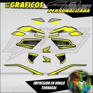 CALCOMANÍAS HONDA CB125 TORNASOL AMARILLO (30114)