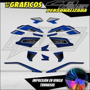 CALCOMANÍAS HONDA CB125 TORNASOL AZUL (30115)