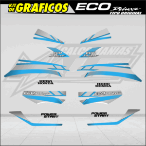 CALCOMANÍAS HONDA ECO DELUXE 2012 AZUL (10726)