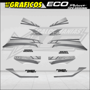 CALCOMANÍAS HONDA ECO DELUXE 2012 GRIS (10806)