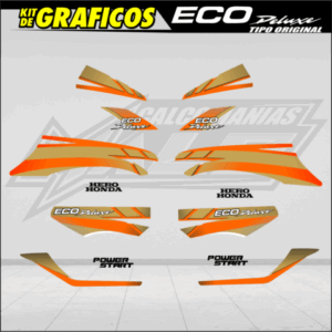 CALCOMANÍAS HONDA ECO DELUXE 2012 NARANJA (10808)
