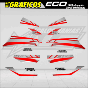 CALCOMANÍAS HONDA ECO DELUXE 2012 ROJO (10805)