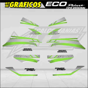 CALCOMANÍAS HONDA ECO DELUXE 2012 VERDE (10807)