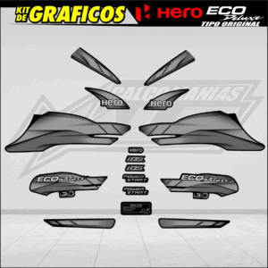 CALCOMANÍAS HONDA ECO DELUXE 2023 GRIS (11112)