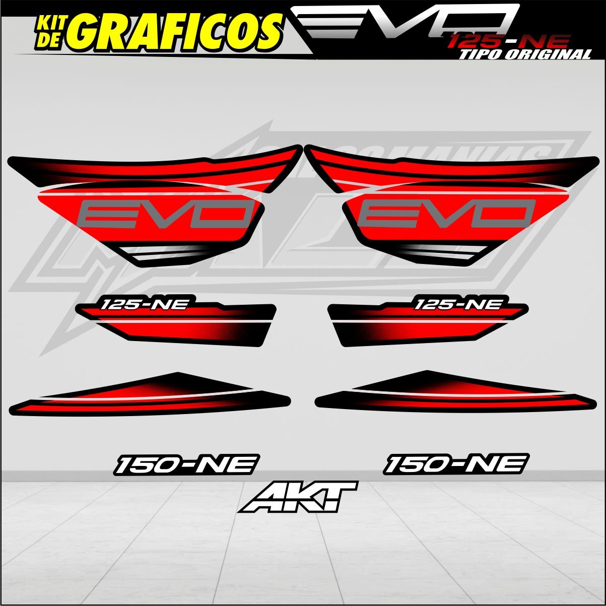 CALCOMANÍAS AKT EVO NE 125-150 - TIPO ORIGINAL - MODELO 2012 - Imagen 4
