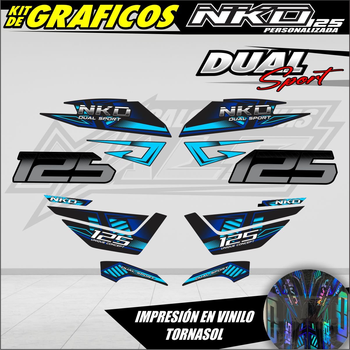 CALCOMANÍAS NKD 125 TORNASOL DUAL SPORT